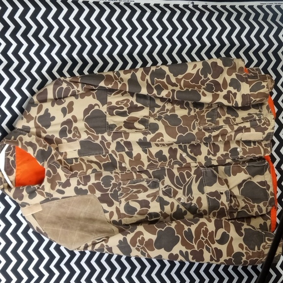 Vintage 90s WINCHESTER camo x orange reversible hunting jacket men plus XXL - cr - Picture 3 of 8